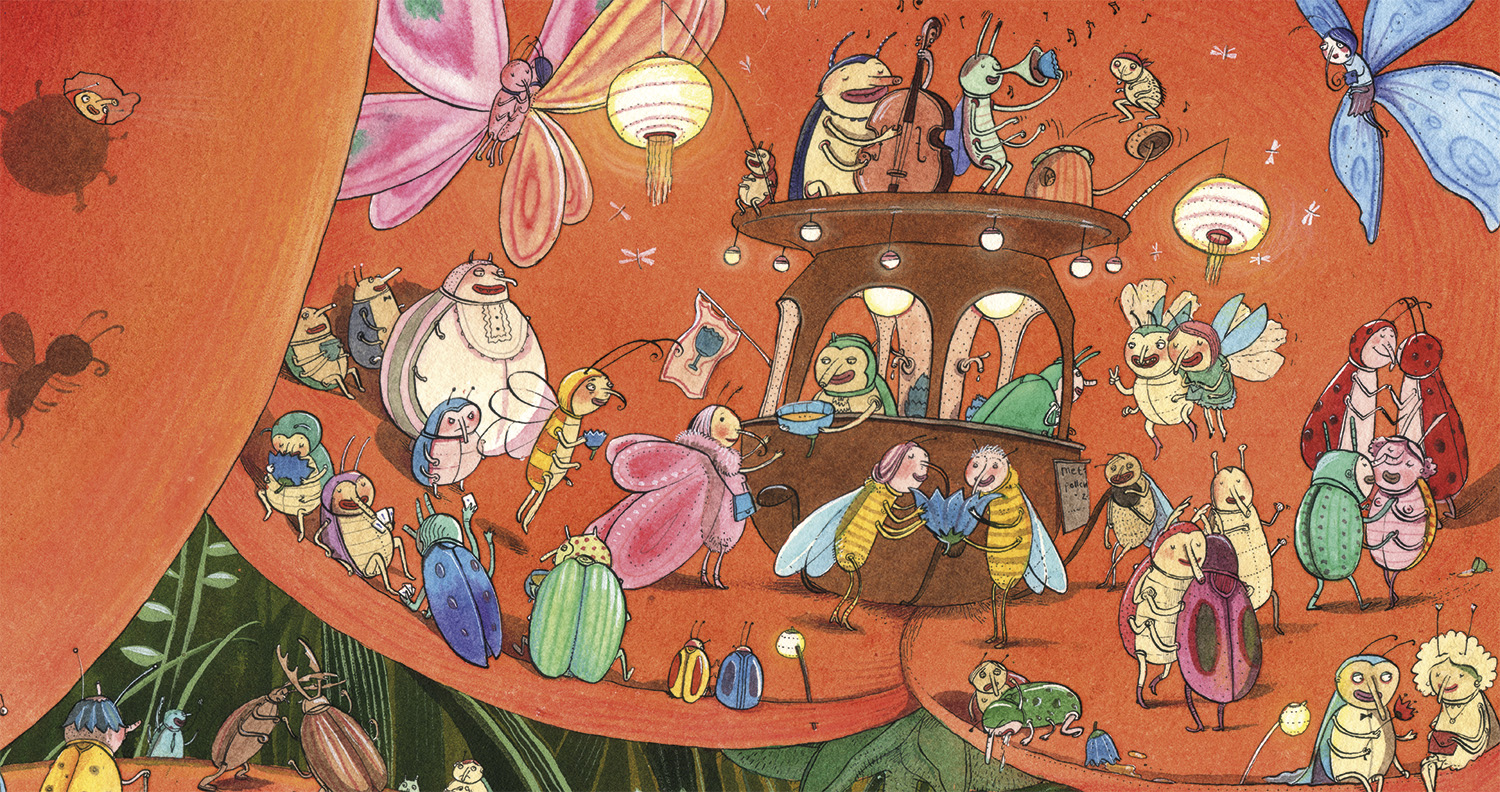 Das Sommerfest. Ausschnitt aus einer Illustration von Lisa S. Rackwitz. © 2009 Lisa S. Rackwitz